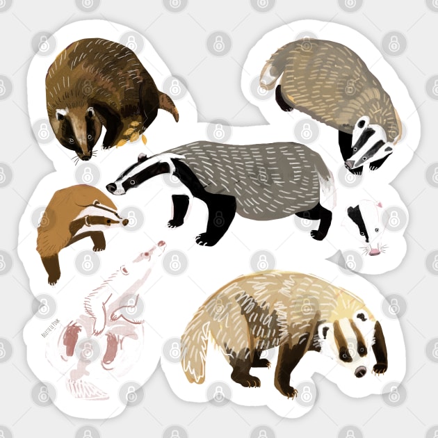 Eurasian Badgers #1 Sticker by belettelepink